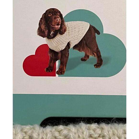 NEW Dog PET SWEATER & HAT OUTFIT SET Medium Cream Knit Boots & Barkley 2pc Set - Picture 5 of 10